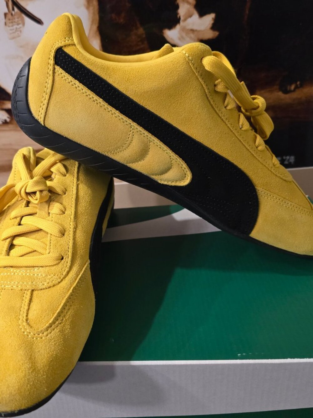 Puma Speedcat OG Yellow Puma Black 398846-19 Mens Sz 10 BRUCE LEE Style shoes
